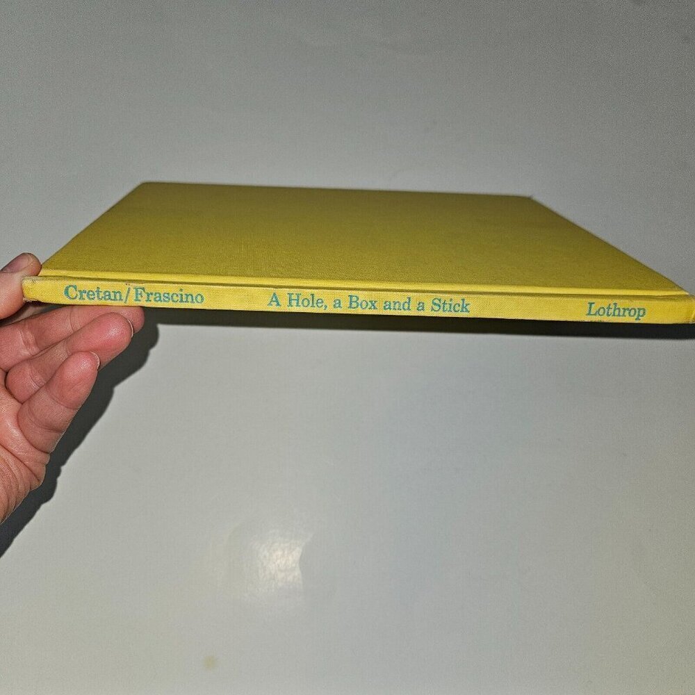 VTG A Hole A Box And A Stick Hardcover Book Gladys Cretan 1972 Ex-Lib AS IS READ